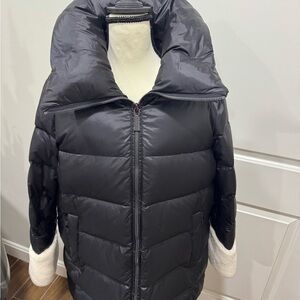 Dawn LevyEmmie Hooded Shearling Trim Puffer Coat New Without Tags.